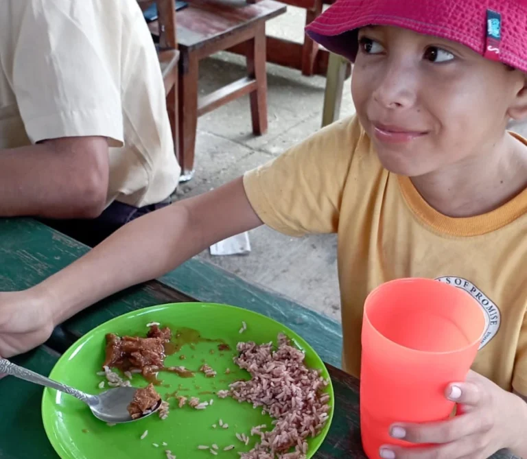 Belize student 2 at lunch hour at Hills of Promise